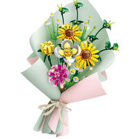2023 vente chaude Forange briques fleur Bouquet blocs de construction Kits bricolage apprentissage assembler enfants fleur briques cadeau avec lumière LED