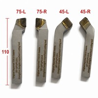 Kit d'outils de tournage en carbure carré brasé importé en gros, OEM, 3 angles (45, 75, 90), pointe 16x16mm, tige