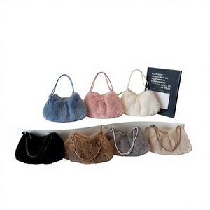 Nuevo Bolso de Hombro de Felpa para Mujer, Color Sólido, de Moda, con una Sola Correa, Gran Capacidad, para Compras, Citas, Viajes, Versátil - Product Image 1