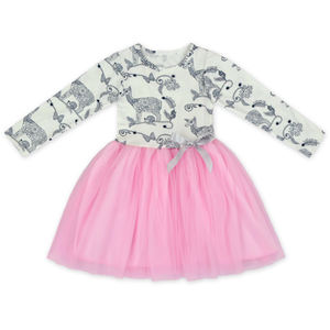 Personnalisation d'impression numérique, vêtements de boutique pour filles de Noël, robe de princesse pour bébé à manches longues en tulle smocké - Product Image 2