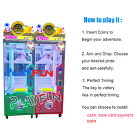 Machine distributrice de prix à monnayeur Playfun pour salle d'arcade, avec 60 pinces porte-primes