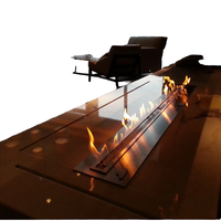 Insert de cheminée à éthanol en acier inoxydable de luxe, foyer bioénergétique encastré, cheminées modernes décoratives à flamme intérieure pour villa