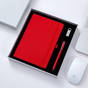 PU Leather & Paper Multifunction Notebook <b>Gift</b> <b>Set</b> with Pen & Keychain-Embossed Handmade Modern Design for Promotional Events - Product Image 3