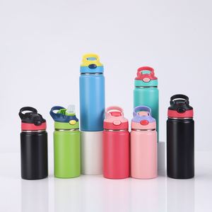 Gobelet isotherme pour enfants en acier inoxydable à double paroi, 12 oz, avec logo personnalisé, couvercle pop-up à paille, isolation 12-24 heures, cadeau - Product Image 1