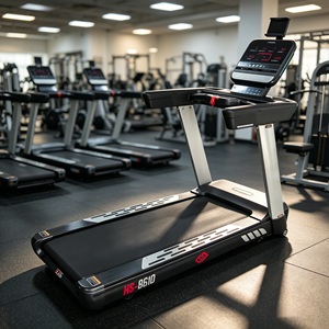 Caminadora Profesional Comercial para Gimnasio en Casa, Motor de 4.5HP, Inclinación, Estructura de Acero Resistente, Pantalla LED de 15.6, HS-8610, Frecuencia Cardíaca Inalámbrica - Product Image 3