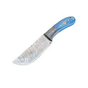Cuchillo de Supervivencia para Camping y Caza, con Mango de Madera Pakka, Hoja de Acero Damasco Hecha a Mano, Grado Industrial, Garantía de 3 Años - Product Image 1