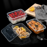Boîte Alimentaire en Plastique Transparente Personnalisable Très Vendue avec Couvercles, Contenant Jetable à Emporter pour Sandwichs, Pizzas, Salades