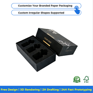 กล่องของขวัญกระดาษพรีเมียมหรูหราแบบ OEM ฝาและฐานเคลือบฟอยล์ทอง พิมพ์ลายตามสั่ง วัสดุรีไซเคิล สำหรับน้ำหอม - Product Image 3