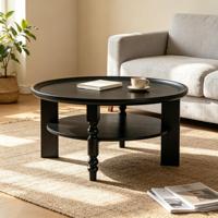 Table basse japonaise moderne Wabi-Sabi en bois noir, double rangement, design Tatami bas, pieds en bois massif durables pour salon