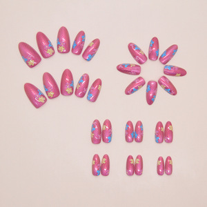 Set <span class=keywords><strong>de</strong></span> <span class=keywords><strong>Uñas</strong></span> <span class=keywords><strong>Postizas</strong></span> 3D con Diseño <span class=keywords><strong>de</strong></span> Ojo <span class=keywords><strong>de</strong></span> Gato, Forma Almendrada Corta, con Flores Coloridas Onduladas, Portátil <span class=keywords><strong>para</strong></span> Viaje, 30 Piezas - Product Image 3