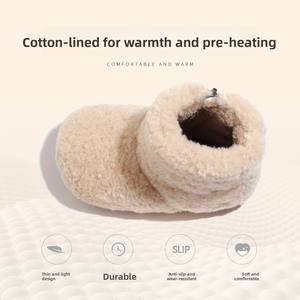 Bottes de neige <span class=keywords><strong>pour</strong></span> bébés filles, bottes d'hiver doublées de polaire, chaudes, antidérapantes, à semelle souple, semelle extérieure en TPR, bottes en coton épaissi, couleur unie - Product Image 4
