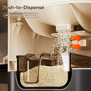 Dispenser Automatico di Riso con Finestra Trasparente, Contenitore per Cereali a Pressione di Grande Capacità con Timer e Design Anti-insetti - Product Image 2
