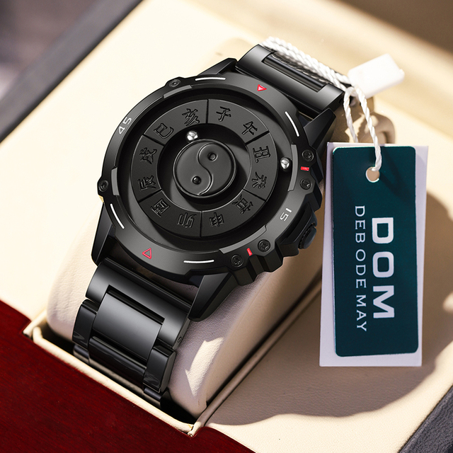 DOM Hot Sell 1737 Classics Factory Pilot Magnetic Stainless Steel Strap Metal Mens Fashion Sports Simple Waterproof Quartz Watch