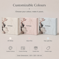 Boîte cadeau en marbre blanc imprimé floral, emballage de luxe pour mariage, logo personnalisé, vente en gros, carton rigide élégant