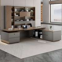 Meubles de bureau ergonomiques modulaires modernes en panneaux MDF, bureau de direction en forme de L avec rangement pour PDG, table de bureau de luxe pour usage en villa