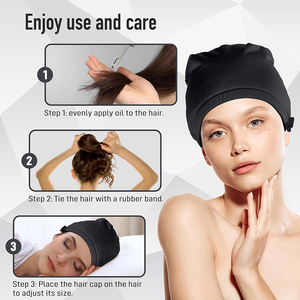 Castor Oil Pack <b>Wrap</b> for Head Elastic and Reusable Hat for Sleeping Waterproof Layers Castor Oil Packs Kit for Damaged Hair - Product Image 4