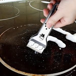Spatule de nettoyage multifonctionnelle en acier inoxydable pour réfrigérateur, cuisinière, hotte, nettoyage domestique, outil métallique de forme solide - Product Image 2