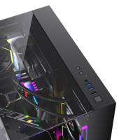 Boîtier d'ordinateur Lovingcool Black Myth Wukong ATX en verre trempé, logo personnalisé, ventilateur RVB, tours de jeu colorées avec PC
