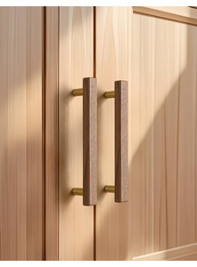 Manijas y Perillas Minimalistas de Madera para Gabinetes, Forma de Barra, Color Negro y Marrón, Herrajes Duraderos para Muebles de Cocina - Product Image 6