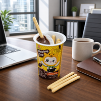 Biscuits longs en pot de 25g avec chocolat à tremper, double compartiment, tasse haute avec sauce cacao profonde, vente en gros, OEM, directement de l'usine