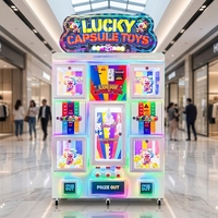 Distributeur automatique de capsules surprise à monnayeur, machine de jeu d'intérieur avec garantie d'un an, éclairage clignotant en anglais
