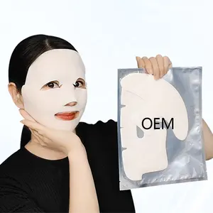 Máscara facial de hidrogel 3D para apertar o queixo e fazer face com duas partes, hidrogel para pele fina, hidrogel hidrogel colágeno, hidro gelatina, formato de linha V, M