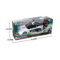 Voiture de police télécommandée HTL 1:18 avec lumières et son, véhicule jouet électrique pour enfants, cadeau pour garçons