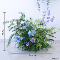Guirlande de fleurs artificielles suspendues en soie bleu-violet, faite à la main, durable, pour arche de mariage, toile de fond, location de fête, fenêtre, extérieur