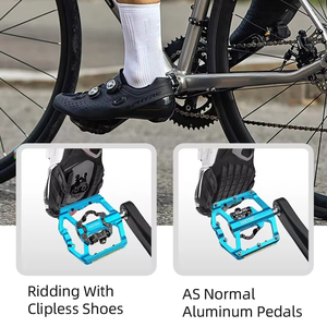 Pedales de Bicicleta MZYRH MZ-F150 con Autobloqueo, 3 Rodamientos, Anchos, Ultraligeros, Antideslizantes, CNC <span class=keywords><strong>MTB</strong></span>, de Aleación de Aluminio - Product Image 6