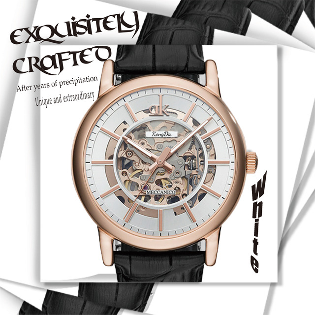 Custom Logo Brand Name Business Analog Men's Automatic Mechanical Stainless Steel Wristwatch 3BAR Water Resistant Leather Band