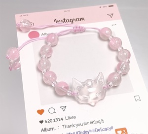 Dolce fantasia Popcorn incrinato perline di cristallo maschera di <span class=keywords><strong>volpe</strong></span> braccialetto da donna con perline di cristallo braccialetti braccialetti di cristallo per ragazze - Product Image 5