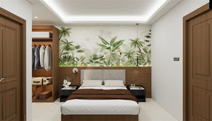 Ensemble de meubles de chambre d'hôtel modernes à prix compétitif avec lit king size en bois, armoire, tables de chevet et meuble TV pour chambre complète - Product Image 2