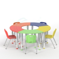 Bureau et chaise en plastique chinois à hauteur réglable de conception moderne pour l'étude du bureau à domicile des enfants scolarisés