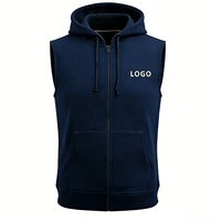 Haut de sport sans manches pour femme avec logo personnalisé de haute qualité, respirant, zippé, avec poche kangourou