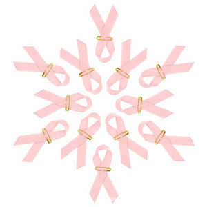 En gros, Badges de revers en satin <span class=keywords><strong>rose</strong></span> de sensibilisation au cancer du sein avec épingle de sûreté pour les événements de collectes de fonds caritatifs - Product Image 3