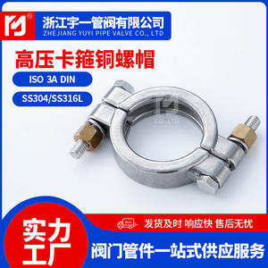 Colliers de serrage haute pression à double boulon fournis par le fabricant avec écrous en cuivre poli, collier de serrage pour tuyaux en acier inoxydable - Product Image 4