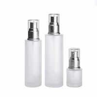 Emballage cosmétique de luxe pour soins de la peau, flacon pompe en verre givré à épaule plate 20ML 30ML 50ML 120ML, flacon vaporisateur pour lotion corporelle à fine brume
