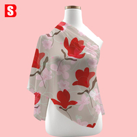 Bessi, coton biologique 100% imprimé numériquement, motif floral moderne et élégant, coton léger pour vêtements féminins