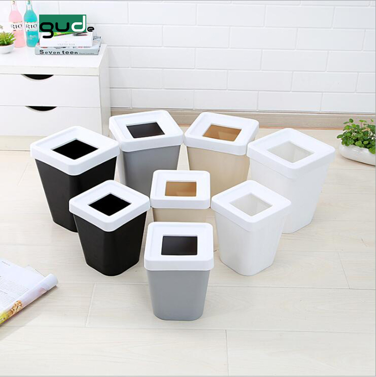 Hogar respetuoso del medio ambiente simple abierto plástico interior residuos bin