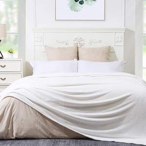 Manta blanca de poliéster 100% amigable con GRS, pequeña MOQ, entrega rápida, logotipo personalizado, impresión Digital, franela, lana, manta blanca - Product Image 1