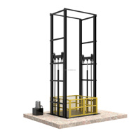 Monte-charge vertical hydraulique pour rails de guidage avec porte de sécurité à interverrouillage pour atelier multi-étages