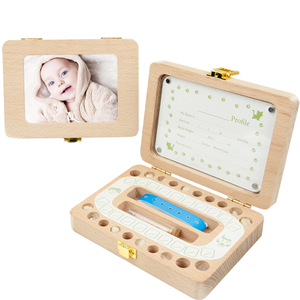 Boîte à Premiers Dents en Bois pour Bébé Nouveau-né, Organisateur <span class=keywords><strong>de</strong></span> <span class=keywords><strong>Lait</strong></span> et <span class=keywords><strong>de</strong></span> Nombril, Souvenir pour la Première <span class=keywords><strong>Dent</strong></span> du Bébé - Product Image 1