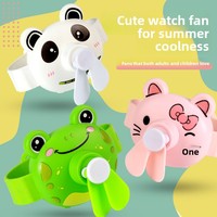 Kipas Angin Mini Elektrik Plastik Portabel Viga Summer Cartoon Cute Watch, Pengisian Daya USB, Kontrol Tombol, Cocok untuk Hadiah Promosi