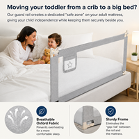 Barrière de lit bébé certifiée CE, cadre métallique réglable, tissu Oxford lavable, barrière de sécurité pour enfant, personnalisation OEM disponible