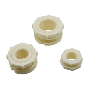 ABS Plastic IBC Water Tank Connector 1/2" 3/4" 1" 1.2" 1.5" 2" Thread Fish Tank Aquarium Bulkhead Pipe Fitting Adapter