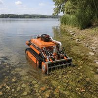 Peralatan Pembersih Tahan Air Beroda dengan Mesin dan Pompa untuk Penghapusan Lumpur Dasar Danau dan Robot Pengeruk Sampah Air