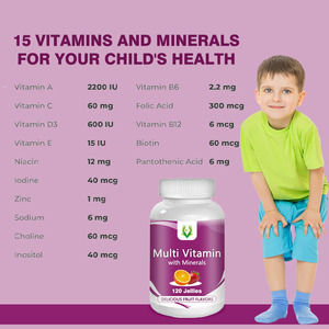 กัมมี่วิตามินหลากหลายชนิดสำหรับเด็กอาหารเสริมอาหารเสริมสำหรับเด็กมีสารอาหารในชีวิตประจำวันมีแร่ธาตุวิตามินหลากหลาย - Product Image 4