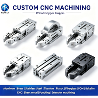 Mordazas de Pinza para Robot Industrial de Precisión Profesional, Elementos Finales Mecanizados por CNC, Aluminio 6061 Anodizado Duro Personalizado para Mecanizado