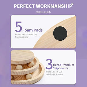 Toptan özel Modern lüks kedi ağacı küçük Pet kedi oyun tırmalama sütunu yün hareketli Trackballs el işi ahşap Sisal kedi - Product Image 6