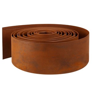 Corten Steel Lawn Edging 10m Rounded Top 10m <b>Folding</b> Lawn Edging DIY Lawn Edging Fence for Orchards Flower <b>Bed</b> Edging - Product Image 2